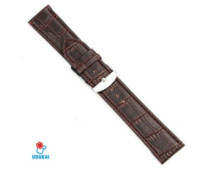 Laikrodžio dirželis Croco rudas; 20mm