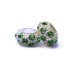 Karoliukas White Kristal G su žaliais kristalais; 5.5/12mm