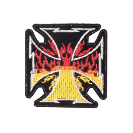 Antsiuvas medžiaginis Fire Cross; 9x9cm Antsiuvas medžiaginis Fire Cross; 9x9cm