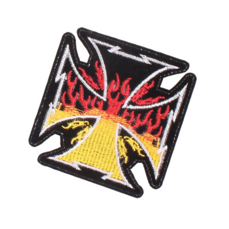 Antsiuvas medžiaginis Fire Cross; 9x9cm Antsiuvas medžiaginis Fire Cross; 9x9cm