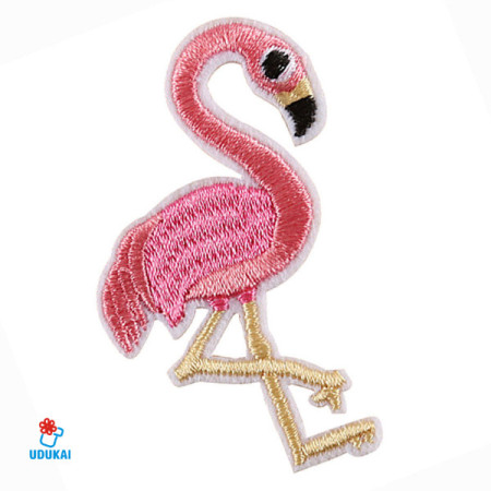 Antsiuvas medžiaginis Flamingo; 7x4cm Antsiuvas medžiaginis Flamingo; 7x4cm