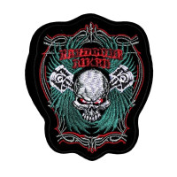 Antsiuvas medžiaginis Hardcore Biker; 9.5x4.5cm
