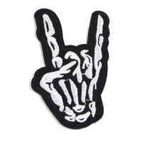 Antsiuvas medžiaginis Rock N Roll; 5.6x8.2cm