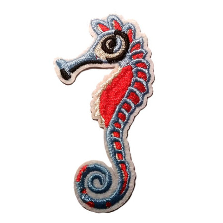 Antsiuvas medžiaginis Jūrų arkliukas; 8x4.2cm