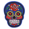Antsiuvas medžiaginis Skull Blue; 7.5x5.5cm