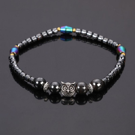 Apyrankė Owl Hematite; 20-22cm Apyrankė Owl Hematite; 20-22cm