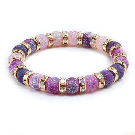 Apyrankė Akmenukai Purple Gold; 19cm Apyrankė Akmenukai Purple Gold; 19cm