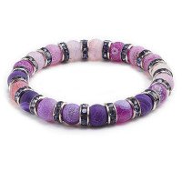 Apyrankė Akmenukai Purple Silver; 19cm