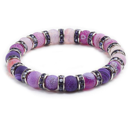 Apyrankė Akmenukai Purple Silver; 19cm Apyrankė Akmenukai Purple Silver; 19cm