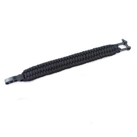 Apyrankė pintos virvės Paracord Black; 21-23cm Apyrankė pintos virvės Paracord Black; 21-23cm