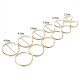 Auskarai Ring Circle Gold, 2vnt; 2.1cm, 2.7cm, 3.2cm, 3.6cm, 4.1cm, 4.8cm