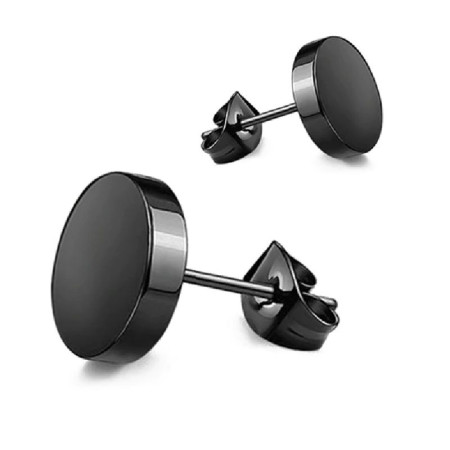 Auskarai Moon Black 2vnt; 6mm, 10mm