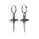 Auskarai Falling Cross sidabro spalvos; 2vnt