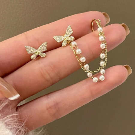 Auskarai Romantic Butterfly Gold; 2vnt