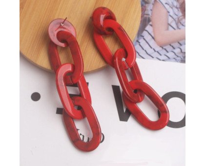 Auskarai Chain Red; 2vnt