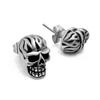 Auskarai Fire Skull; 2vnt
