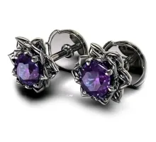 Auskarai Violet Lotus; 2vnt