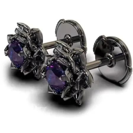 Auskarai Violet Lotus; 2vnt