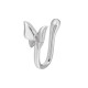 Netikras auskaras į nosį Clip Butterfly Silver; 1vnt