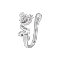 Netikras auskaras į nosį Clip Dragon Silver; 1vnt