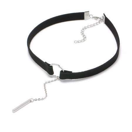 Kaklo juostelė Ring Chain Silver; 1cm