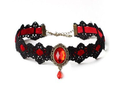 Kaklo juostelė Choker Red 728; 3cm