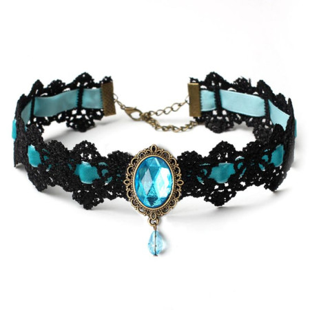 Kaklo juostelė Choker Turquoise 729; 3cm