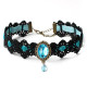 Kaklo juostelė Choker Turquoise 729; 3cm