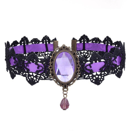 Kaklo juostelė Choker Purple 731; 3cm