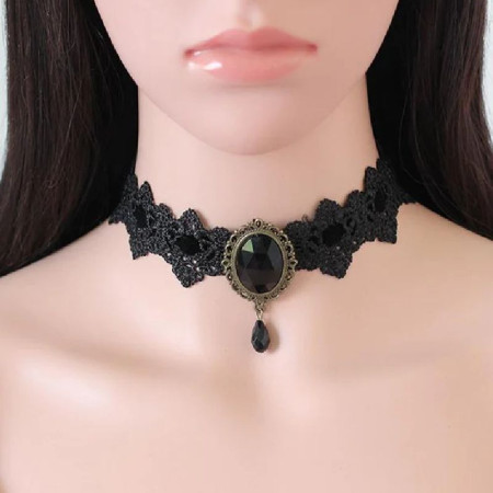 Kaklo juostelė Choker Black 732; 3cm
