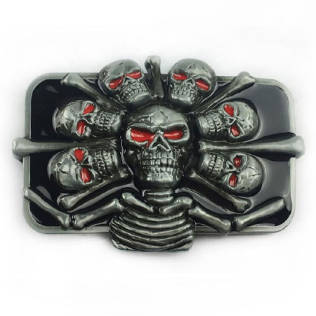 Sagtis diržui Seven Skulls; 9.6x7.2cm Sagtis diržui Seven Skulls; 9.6x7.2cm