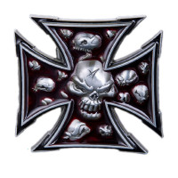 Sagtis diržui Iron Skull Cross; 7.5x7.5cm