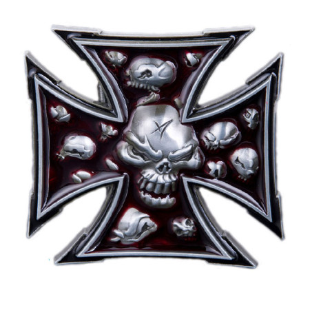 Sagtis diržui Iron Skull Cross; 7.5x7.5cm Sagtis diržui Iron Skull Cross; 7.5x7.5cm
