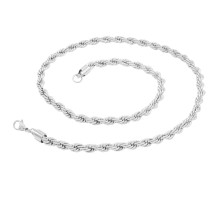 Grandinėlė Twisted sidabro spalvos; 45cm