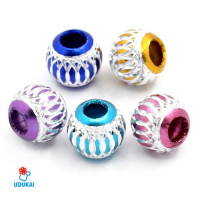Karoliukas metalinis Alu 3/8cm; įvairių spalvų