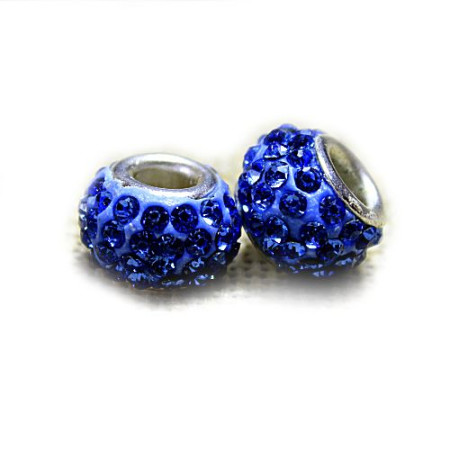 Karoliukas Colour Kristal BG su melynais kristalais; 5/13mm