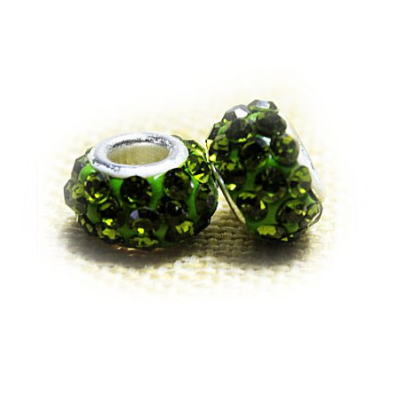 Karoliukas Colour Kristal G su žaliais kristalais; 5/13mm Karoliukas Colour Kristal G su žaliais kristalais; 5/13mm
