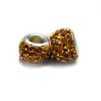Karoliukas Colour Kristal Y su geltonais kristalais; 5/13mm