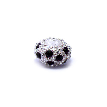 Karoliukas White Kristal BL su juodais kristalais; 5.5/12mm Karoliukas White Kristal BL su juodais kristalais; 5.5/12mm