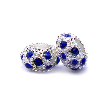 Karoliukas White Kristal B su melynais kristalais; 5.5/12mm Karoliukas White Kristal B su melynais kristalais; 5.5/12mm