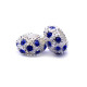 Karoliukas White Kristal B su melynais kristalais; 5.5/12mm