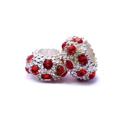 Karoliukas White Kristal R su raudonais kristalais; 5.5/12mm Karoliukas White Kristal R su raudonais kristalais; 5.5/12mm