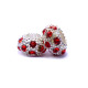 Karoliukas White Kristal R su raudonais kristalais; 5.5/12mm