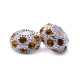 Karoliukas White Kristal Y su geltonais kristalais; 5.5/12mm