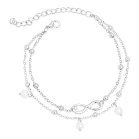 Kojos papuošalas grandinėlė Infinity Silver; 25cm Kojos papuošalas grandinėlė Infinity Silver; 25cm