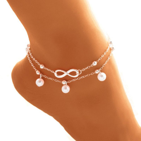 Kojos papuošalas grandinėlė Infinity Silver; 25cm Kojos papuošalas grandinėlė Infinity Silver; 25cm
