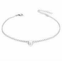 Kojos papuošalas grandinėlė Mini Heart Silver; 29cm