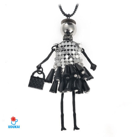 Kaklo papuošalas Lėlytė Molly in Silver; 10cm Kaklo papuošalas Lėlytė Molly in Silver; 10cm
