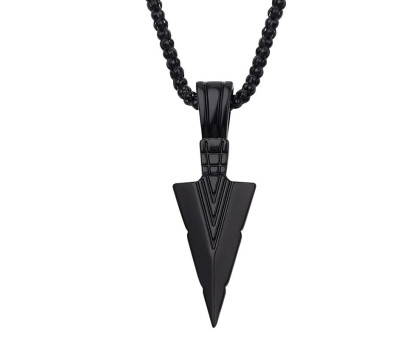 Kaklo papuošalas Arrowhead juodos spalvos; 50x18mm