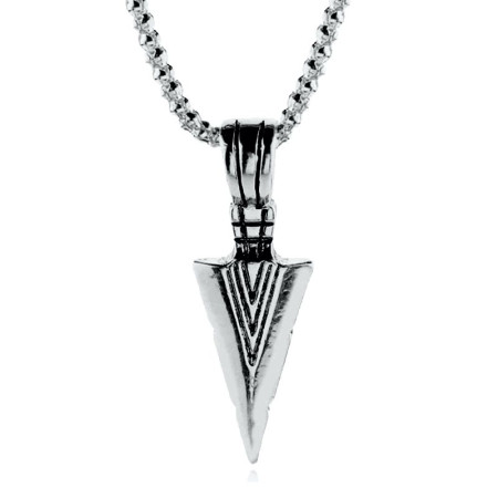 Kaklo papuošalas Arrowhead sidabro spalvos; 50x18mm Kaklo papuošalas Arrowhead sidabro spalvos; 50x18mm